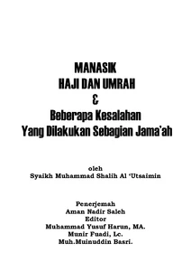 Manasik Haji Dan Umrah
